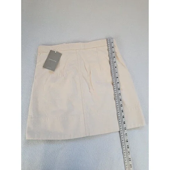 NEW! Everlane The Canvas Skirt Off White Cream Bone Classic Preppy Mini Skirt 6 - Picture 5 of 9